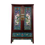 A ZITAN INLAID CLOISONNE CABIN