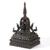 A ZITAN WOOD BUDDHIST TOWER<br