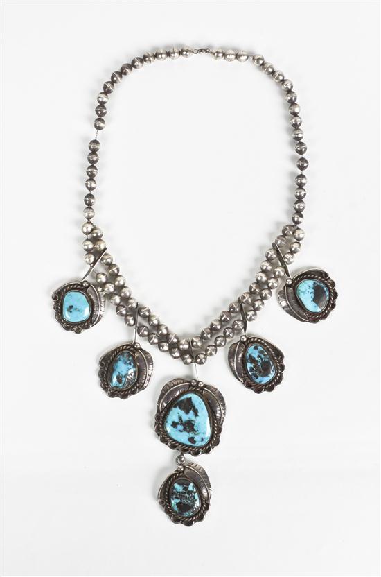 A Zuni Necklace and Earrings
