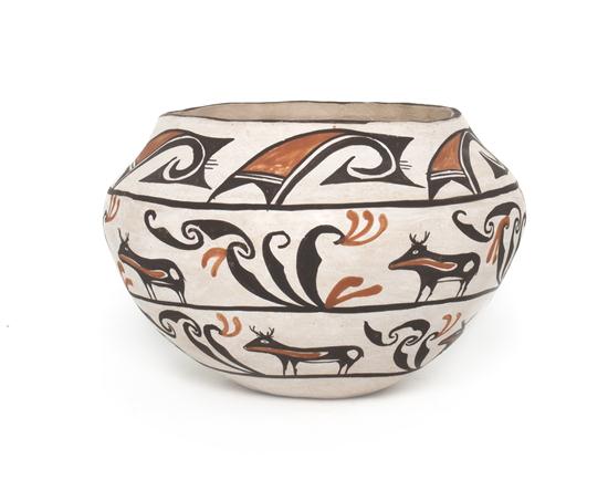 A Zuni Pot circa 1970 having a