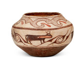 A ZUNI PUEBLO POLYCHROME POTTE