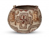 A ZUNI PUEBLO POLYCHROME POTTE