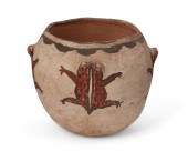 A ZUNI PUEBLO POTTERY FROG JAR