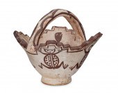A ZUNI PUEBLO TERRACED HANDLED