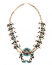 A ZUNI STERLING SILVER AND STO
