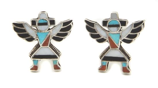 A Zuni Sterling Silver Knife Wing