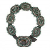 A ZUNI TURQUOISE & SILVER CONC