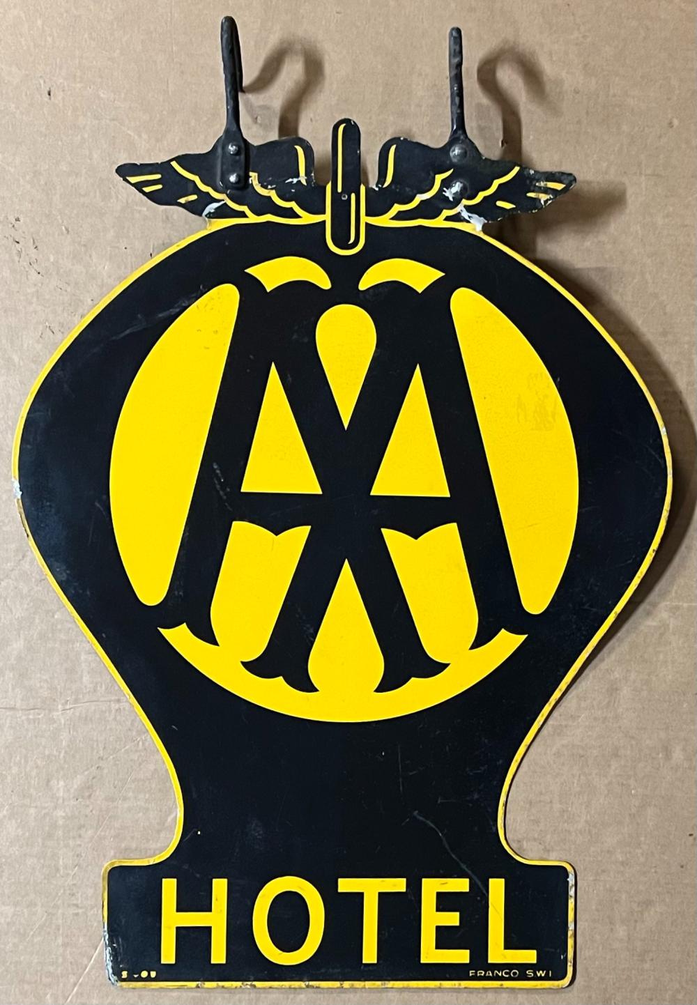 AA HOTEL (BRITISH) PAINTED SIGN,