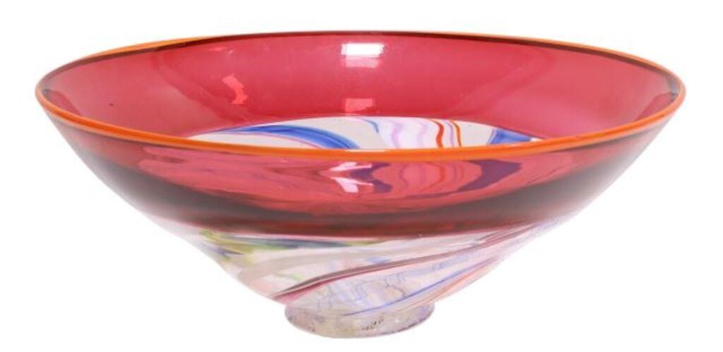 AARON GROSS STUDIO ART GLASS FOOTED