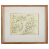 AARON SOPHER. "MARKET," PEN AN