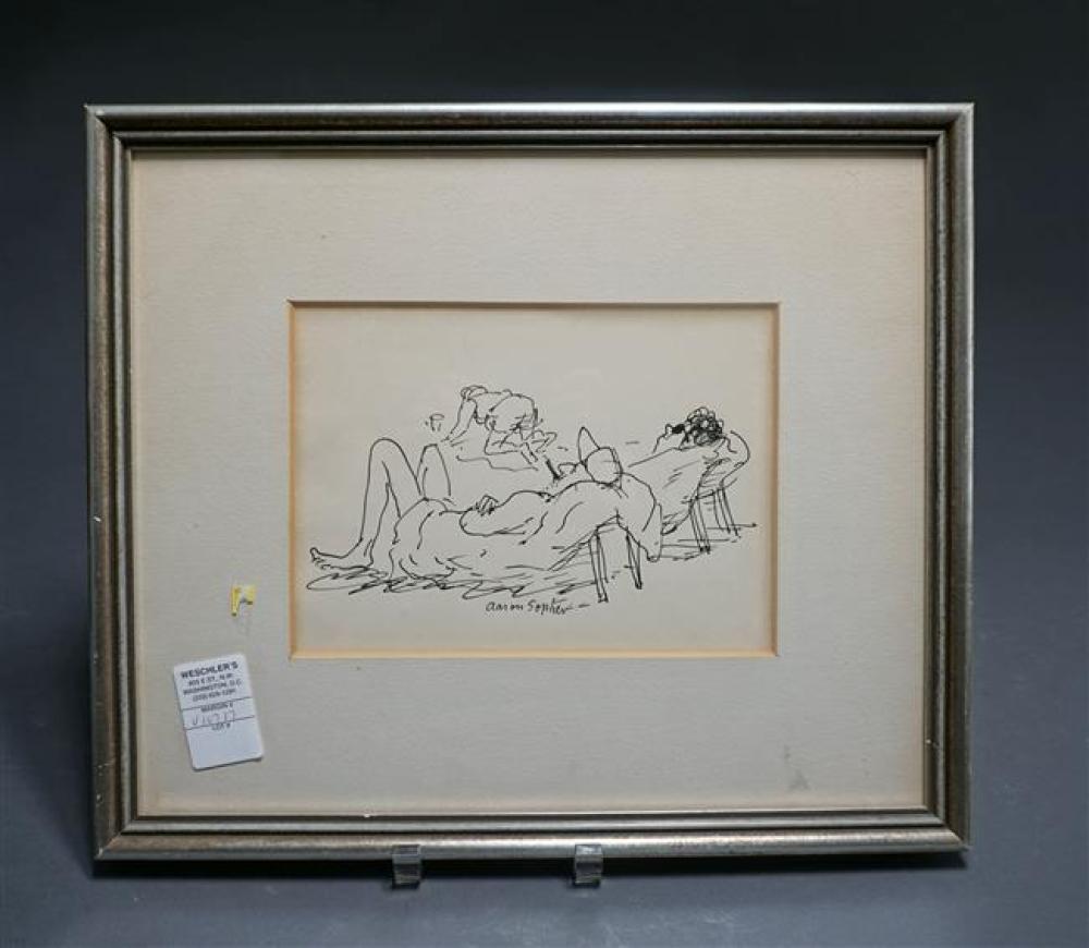 AARON SOPHER, RECLINING COUPLE, INK