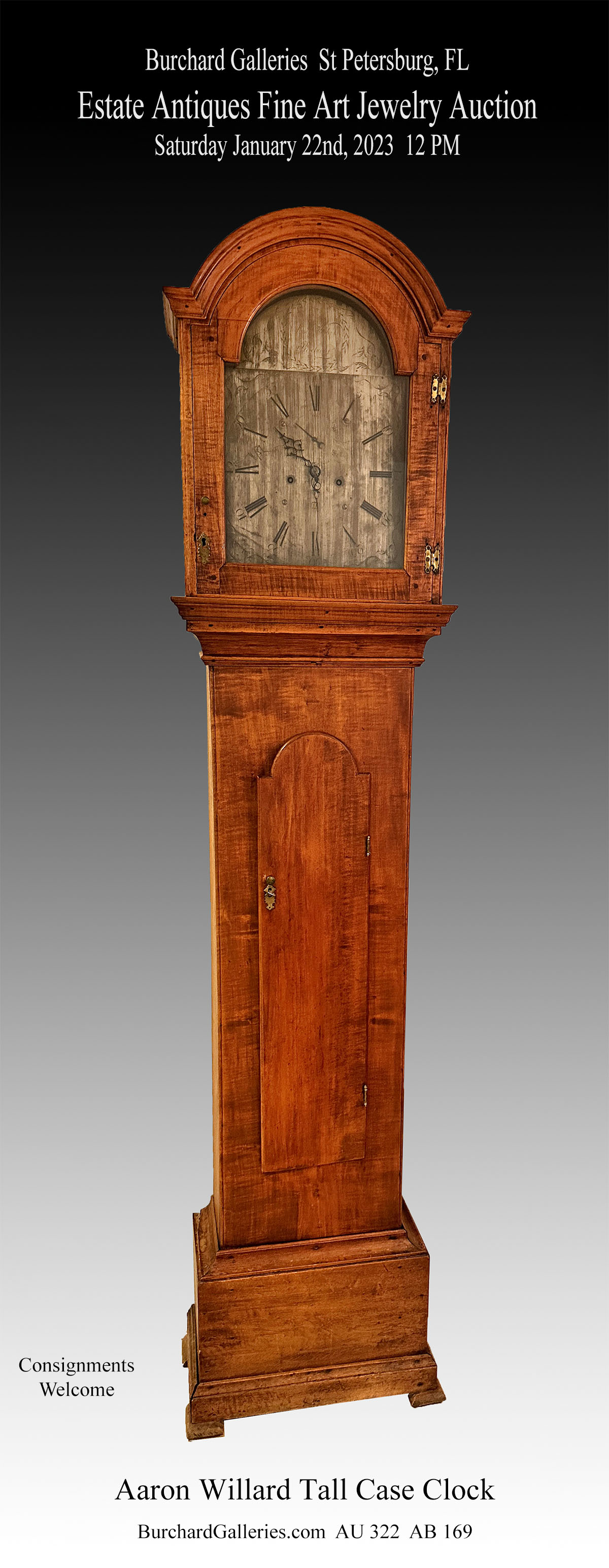 AARON WILLARD AMERICAN TALL CASE