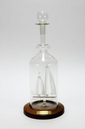 ABBEY GLASS SHIP IN A BOTTLE A