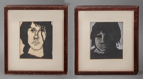 ABBY SHAHN SELF PORTRAITS INK ON