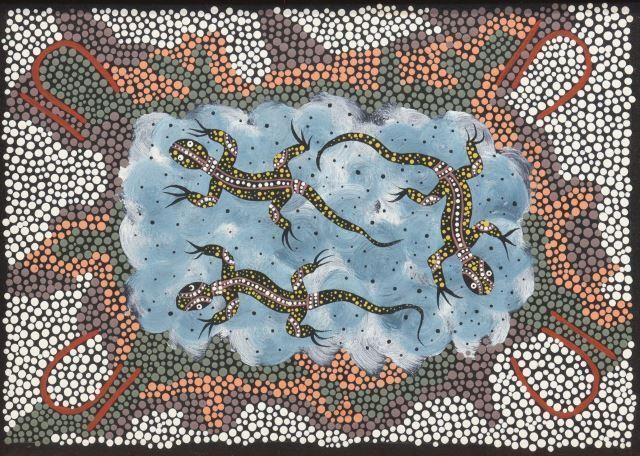 ABORIGINAL ACRYLIC ON CANVAS, THREE