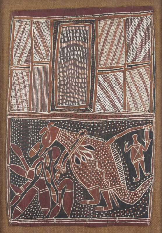 ABORIGINAL BARK PAINTING OF