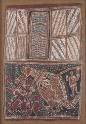 ABORIGINAL BARK PAINTING OF KA