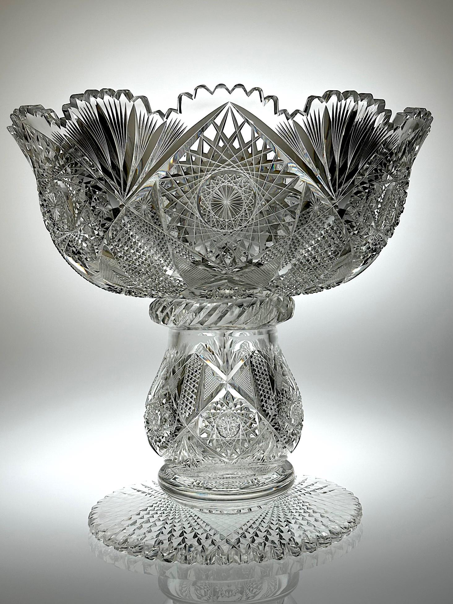ABP CUT GLASS 2 PC PUNCH BOWL