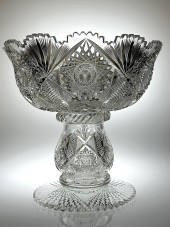 ABP CUT GLASS 2 PC PUNCH BOWL