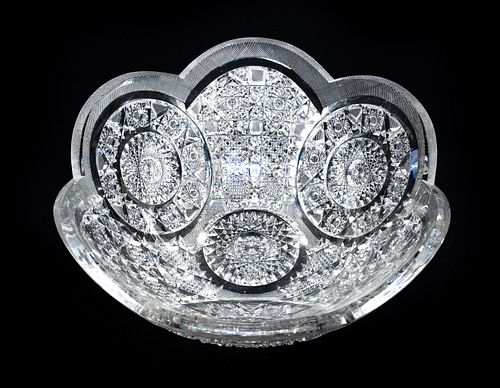 ABP LARGE CUT GLASS PUNCH BOWLLarge