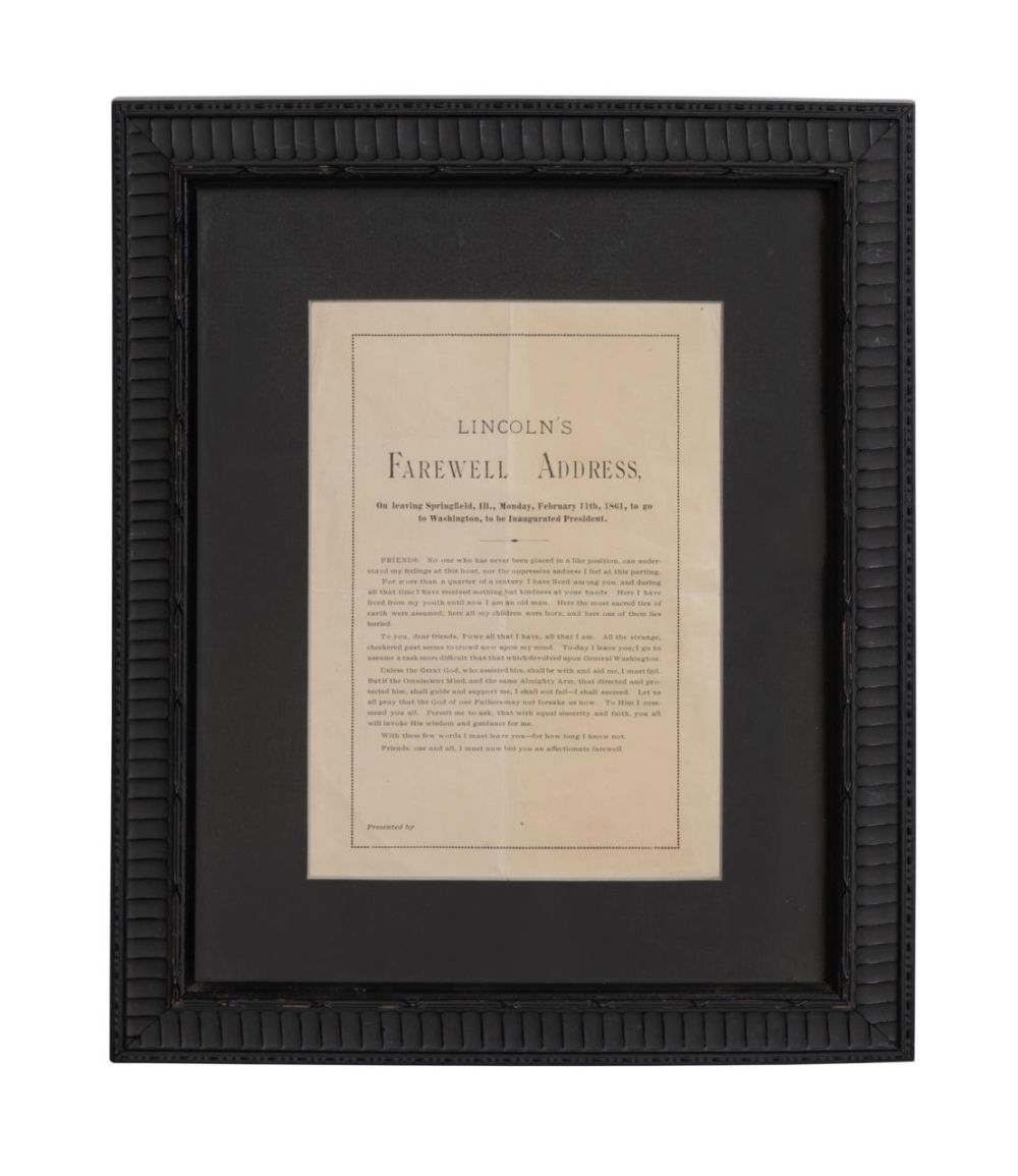 ABRAHAM LINCOLN, FAREWELL ADDRESS