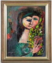 ABRAHAM RATTNER "HEAD & FLOWER