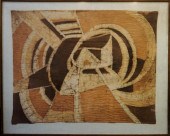 ABSTRACT BATIK, FRAMED: 36-1/2