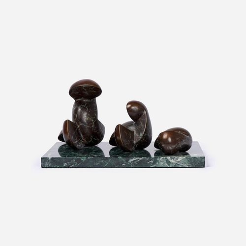ABSTRACT BRONZE GROUP, SIGNED "FOX"