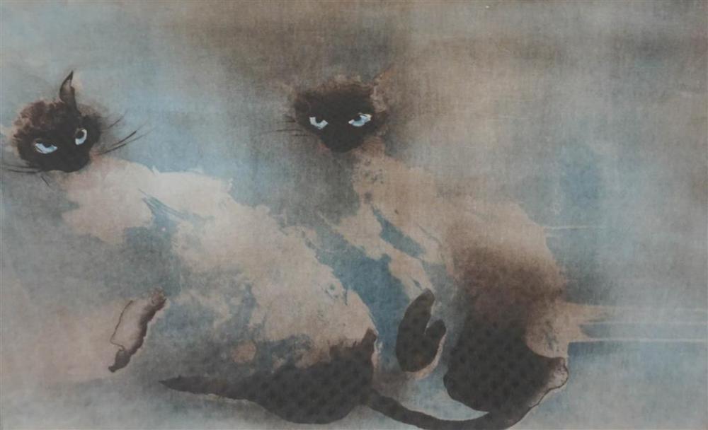 ABSTRACT CATS, LITHOGRAPH, 24-1/2 X