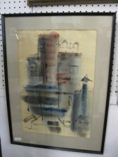 Abstract Cityscape Pen & Water