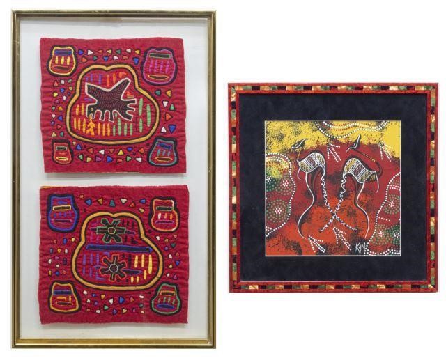 ABSTRACT KANGAROO PAINTING & FABRIC