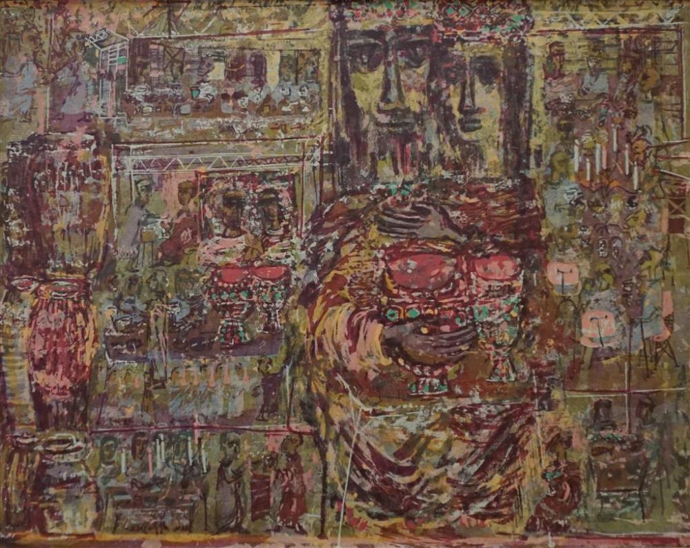 ABSTRACT, LITHOGRAPH IN COLORS,