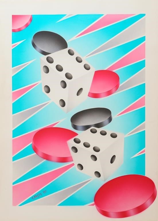 ABSTRACT LITHOGRAPH ON POSTER BOARD