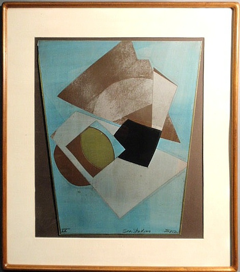 Abstract mixed media intaglio