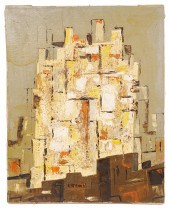 ABSTRACT OIL ON CANVAS SIGNED