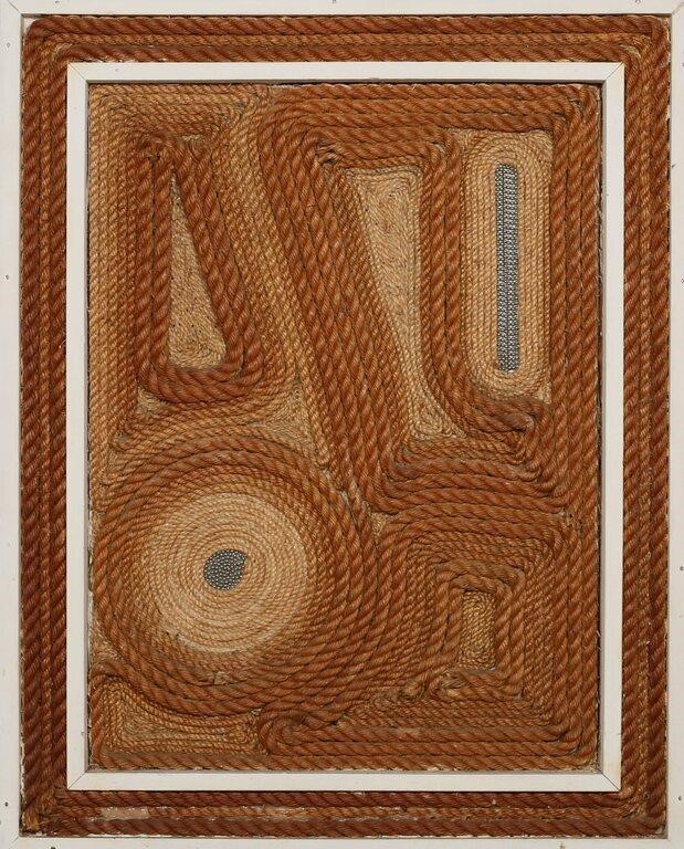ABSTRACT ROPE MIXED MEDIA ON