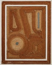 ABSTRACT ROPE MIXED MEDIA ON B