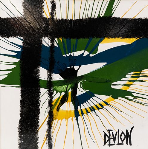 ABSTRACT SPIN DRIP A/C PAINTING
