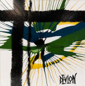 ABSTRACT SPIN DRIP A/C PAINTIN