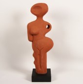 ABSTRACT TERRA COTTA FIGURE BY