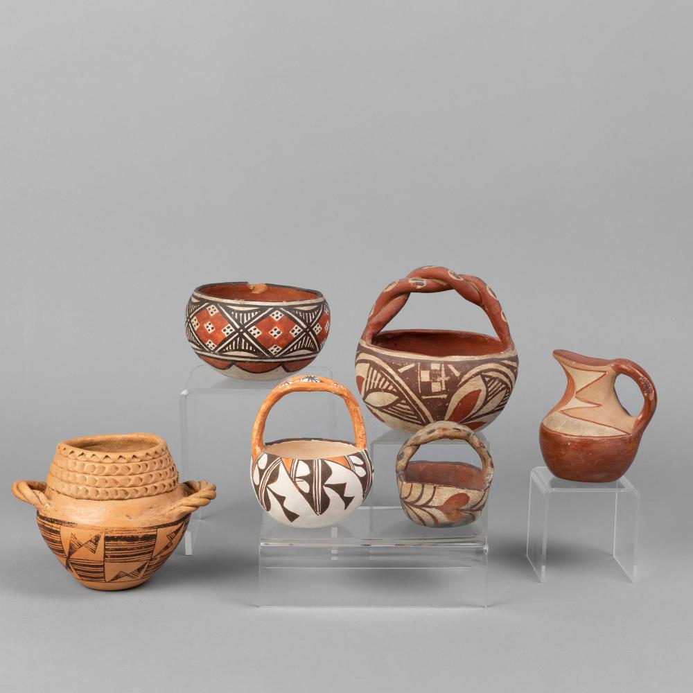 ACOMA, GROUP OF SIX POTTERY