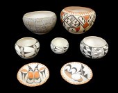 ACOMA NEW MEXICO POTTERY, SEVE
