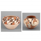 ACOMA, PAIR OF POLYCHROME POTS