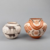 ACOMA, PAIR OF POLYCHROME POTS