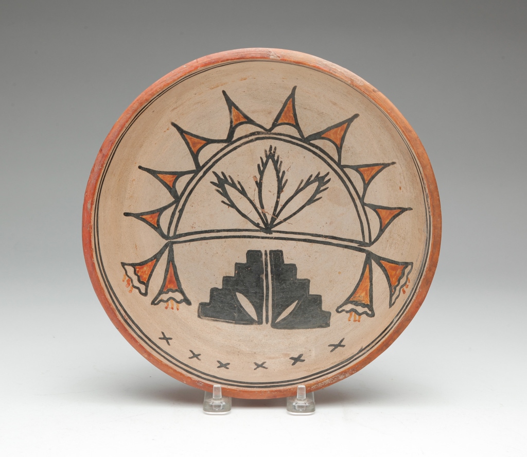 ACOMA POTTERY BOWL. Mid 20th
