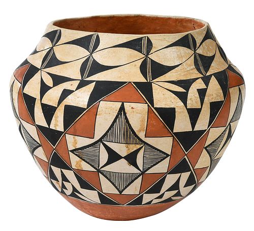 ACOMA PUEBLO POLYCHROME OLLA20th