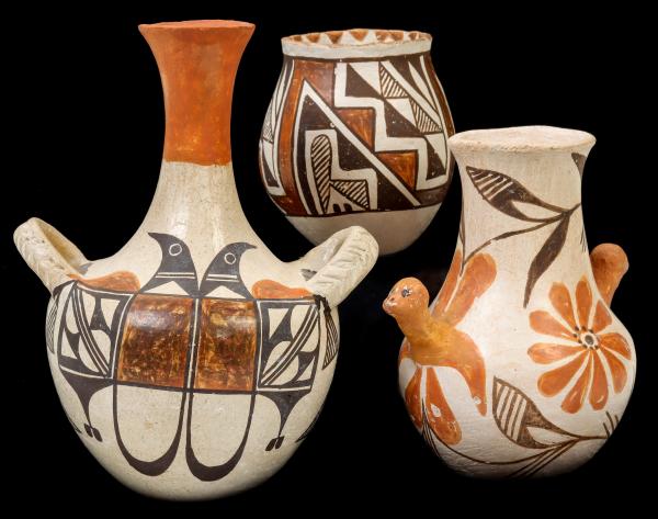 ACOMA PUEBLO POTTERY VASES WITH