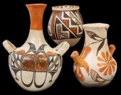 ACOMA PUEBLO POTTERY VASES WIT