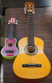 ACOUSTIC GUITAR AND WATERMELON