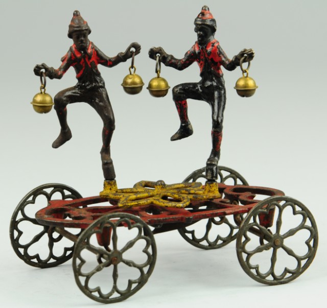 ACROBATS BELL TOY Gong Bell Mfg. c.